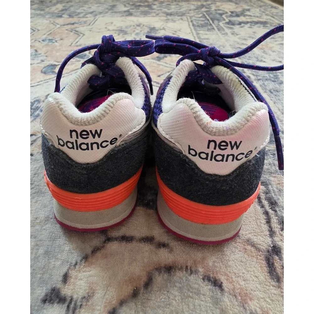 New Balance 574 Toddler‎ Size 6 Orange Purple Lace Up Sneakers - Picture 4 of 6